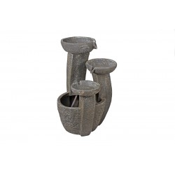 3 Pillar Bowl Outdoor Water Feature with Solar Pump